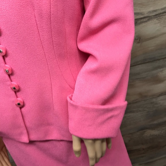 SAG HARBOR Women 2Piece Skirt/Blazer Suit Petite Pink Button Up - Picture 2 of 10